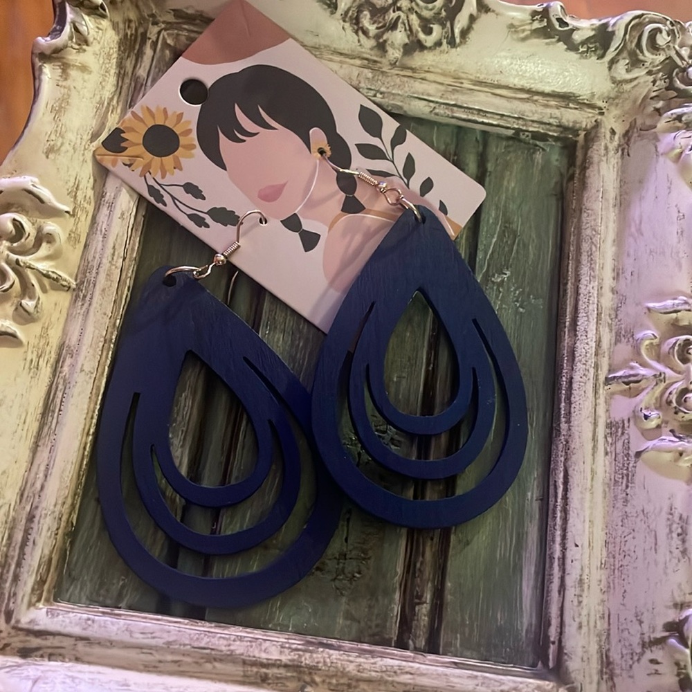 Wood Navy Earrings (4)